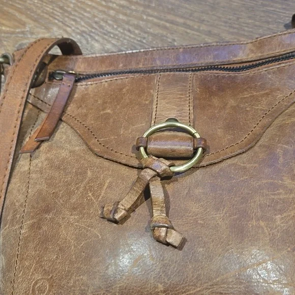 VINTAGE BORN BRITISH TAN SADDLE LEATHER CROSSBODY... #7514 - Picture 4 of 11
